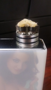 My Marquis setup for this. 26awg 4mm dia coils coming in at 0.7 ohms. Big coils, chunky wick,  big flava! 